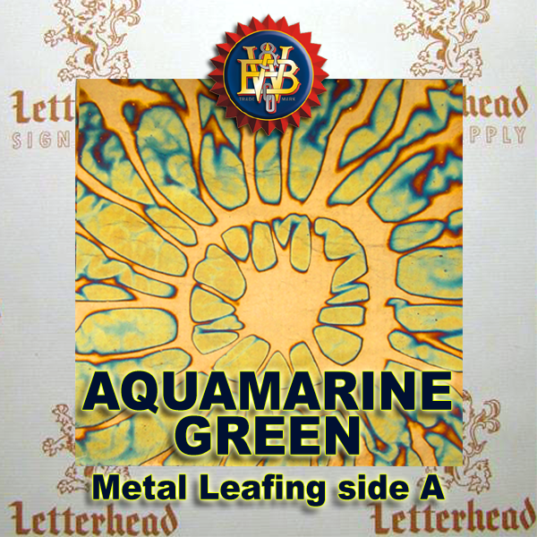 Aquamarine Green Variegated Metal Leaf